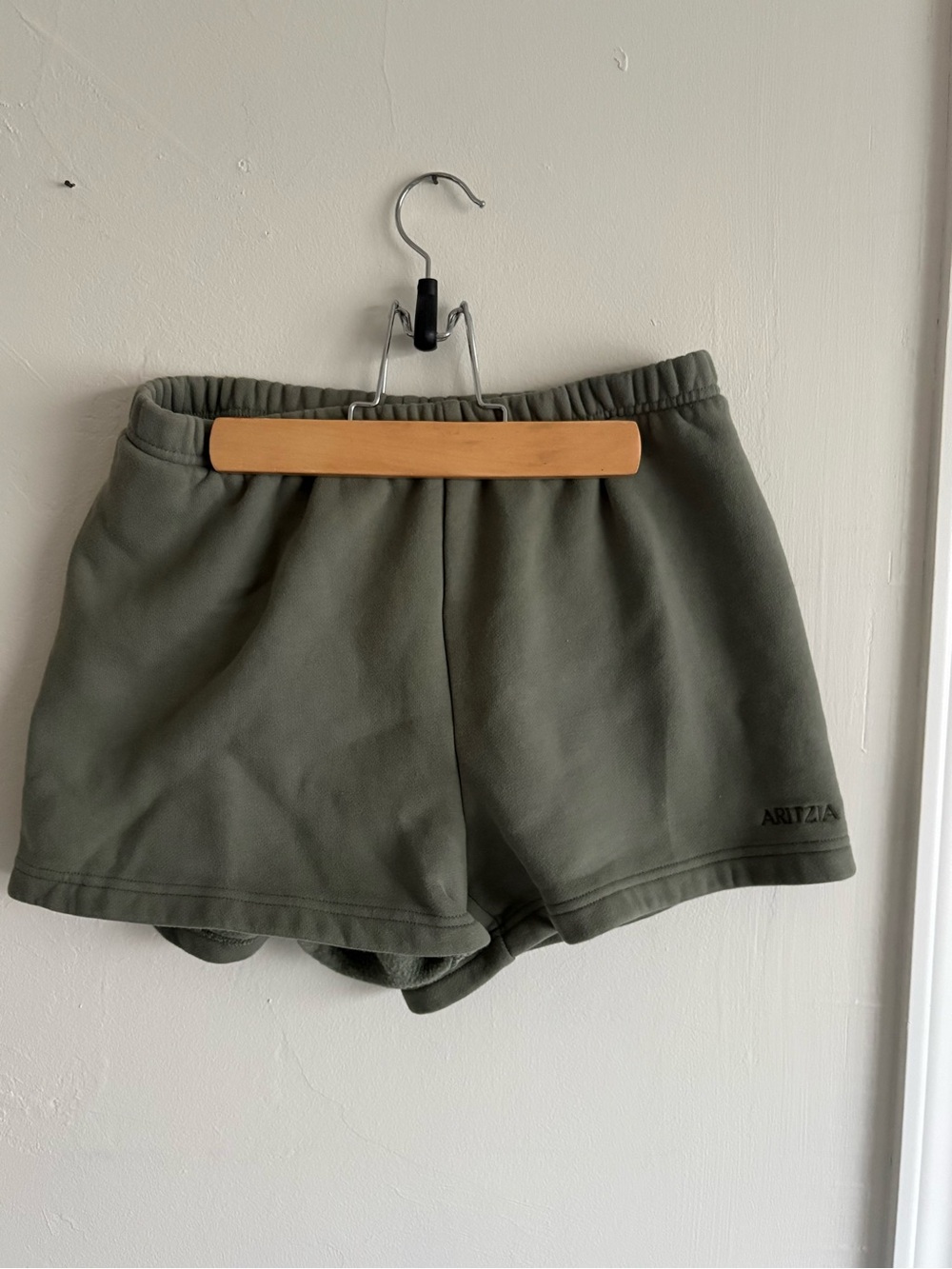 Aritzia Olive Green Athletic Fleece Shorts